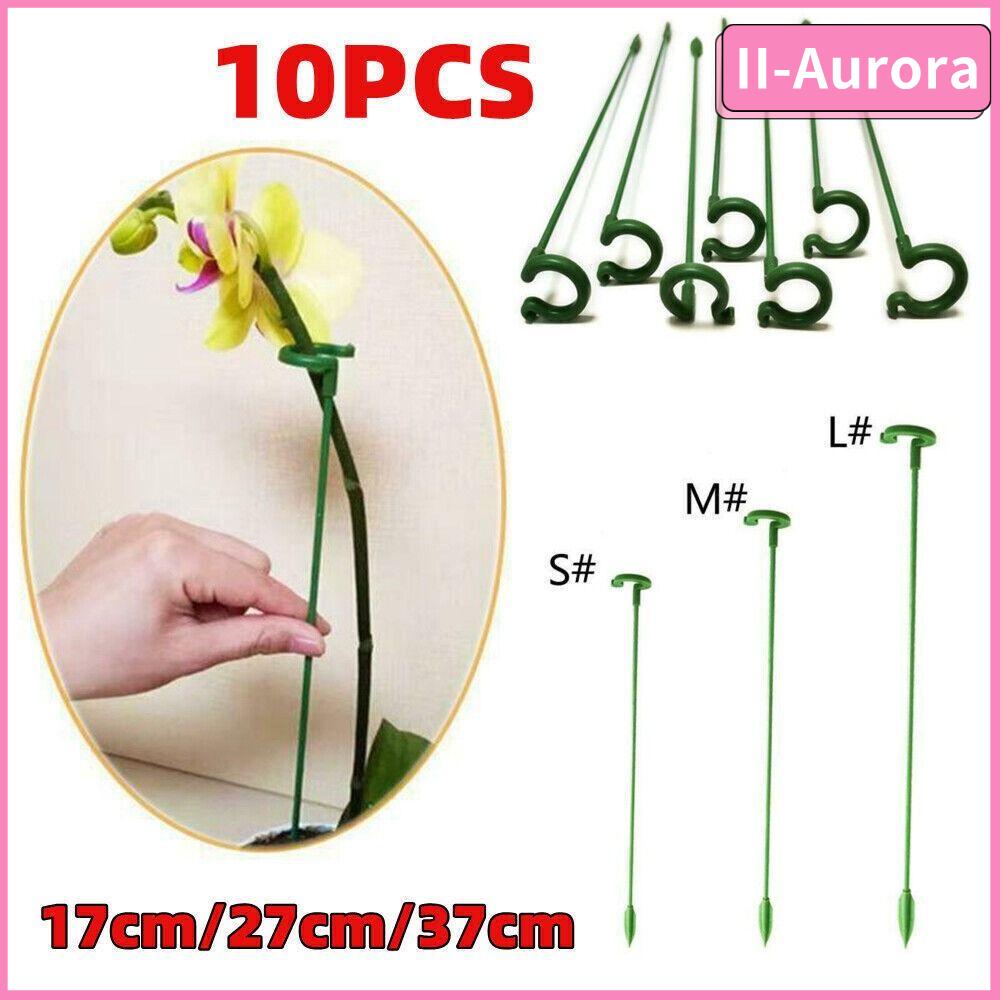 II-AURORA 10pcs sợi thủy tinh hỗ trợ thực vật Bộ cần tái sử dụng bảo vệ cây nhánh đơn Hỗ trợ cực dụng cụ làm vườn màu xanh lá cây vườn đứng Công cụ vườn