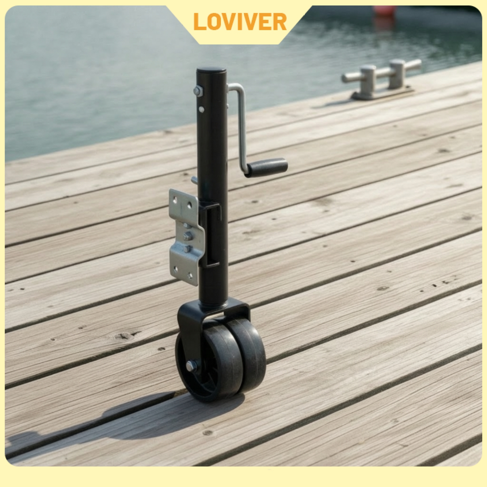 LOVIVER Side Crank Trailer Jack Swivel Caster Bolt-on Trailer Jack with Dual Wheels Reinforced Hardware Smooth-Rolling for Utility Trailers ราคา 12,091 บาท*ส่งฟรี