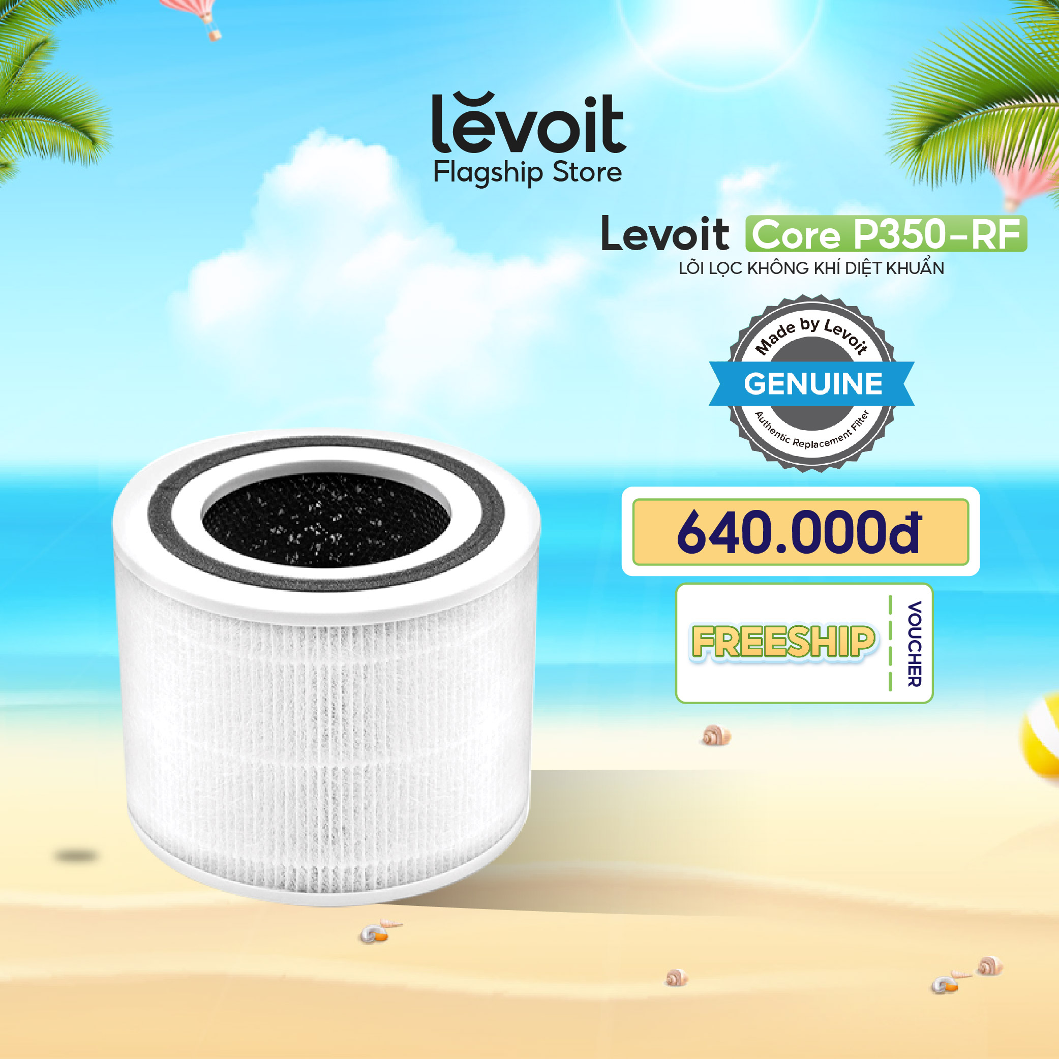 Lõi lọc diệt khuẩn cho máy lọc không khí levoit core p350-rf- bộ lọc hepa- gồm 3 lớp lọc