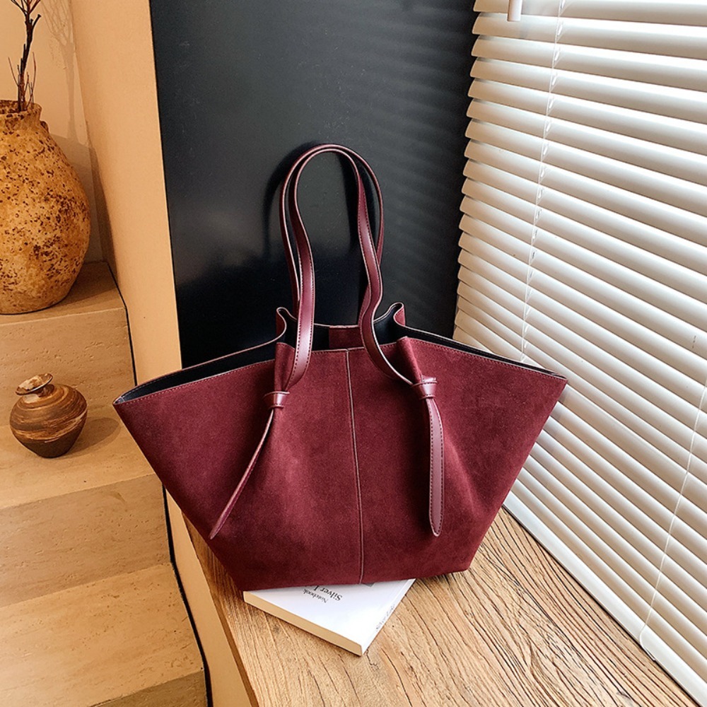 LETIGO Da lộn giả Túi đeo vai Dung lượng lớn Màu sắc đồng nhất Túi xách cổ điển Phong cách Hàn Quốc Túi xách Phụ nữ - 3