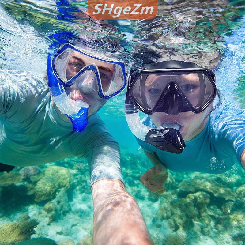 [COD] SHgeZm Bơi Kính Tempered người lớn nước thiết bị thể thao lặn Scuba lặn mặt nạ trong suốt Kính khung lớn