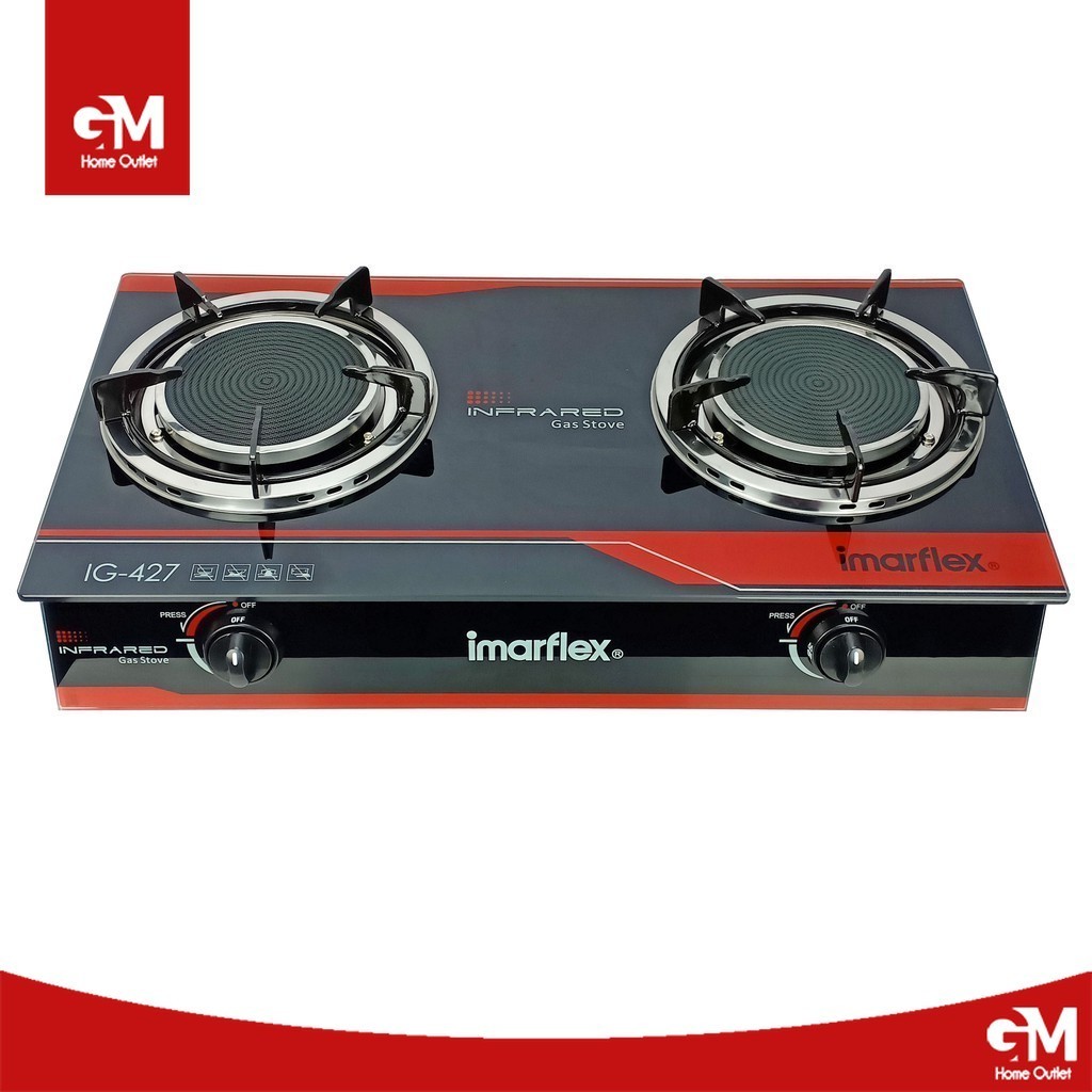 IMARFLEX เตาแก๊สหัวคู่ หัวเตาอินฟาเรด หัวคู่ รุ่น IG-427 ราคา 1,843 บาท*ส่งฟรี