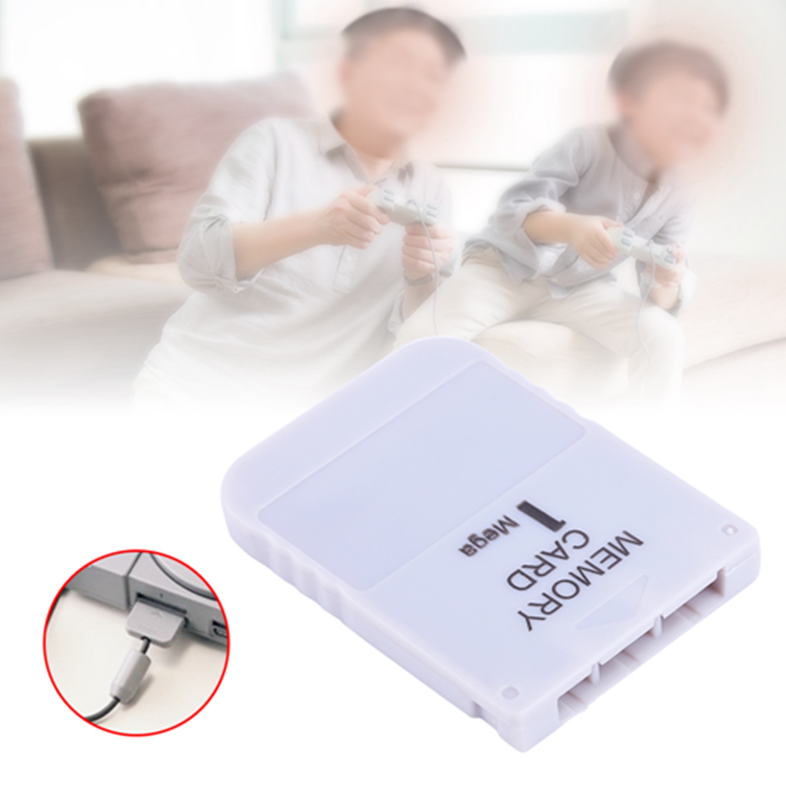 Pissente 1Mb thẻ nhớ di động và dễ sử dụng thẻ nhớ PS1 với vỏ nhựa màu trắng cho một trò chơi [trò chơi video]