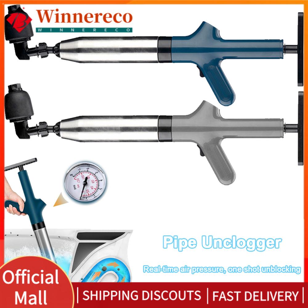 【winnereco】Drain Clog Remover High Pressure Electric Toilet Plunger Air Drain Blaster Toilet Plunge Blaster for Sink Toilets Pipe ราคา 267 บาท*ส่งฟรี