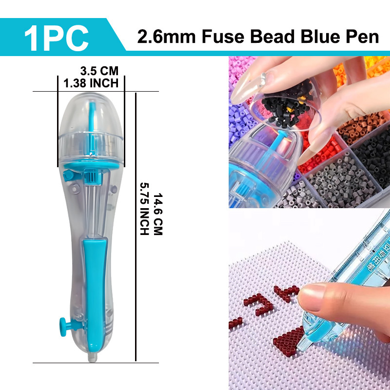 Diy Perler Beads Pen Fuse Beads Pen for 2.6mm Beads - Blue&Pink DIY Beads Craft Bead Placement Pen