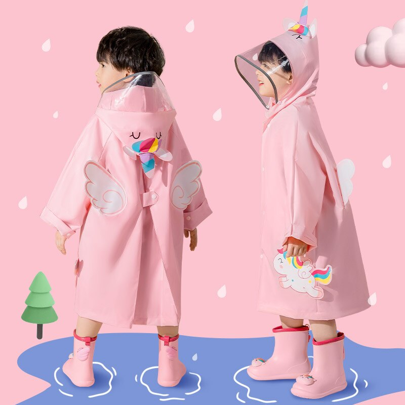 Transparent Waterproof Raincoats Thickened Rain Tour Raincoat Coat Children's Clear Suit Cartoon Waterproof Kids Rainwear ราคา  794 บาท*ส่งฟรี