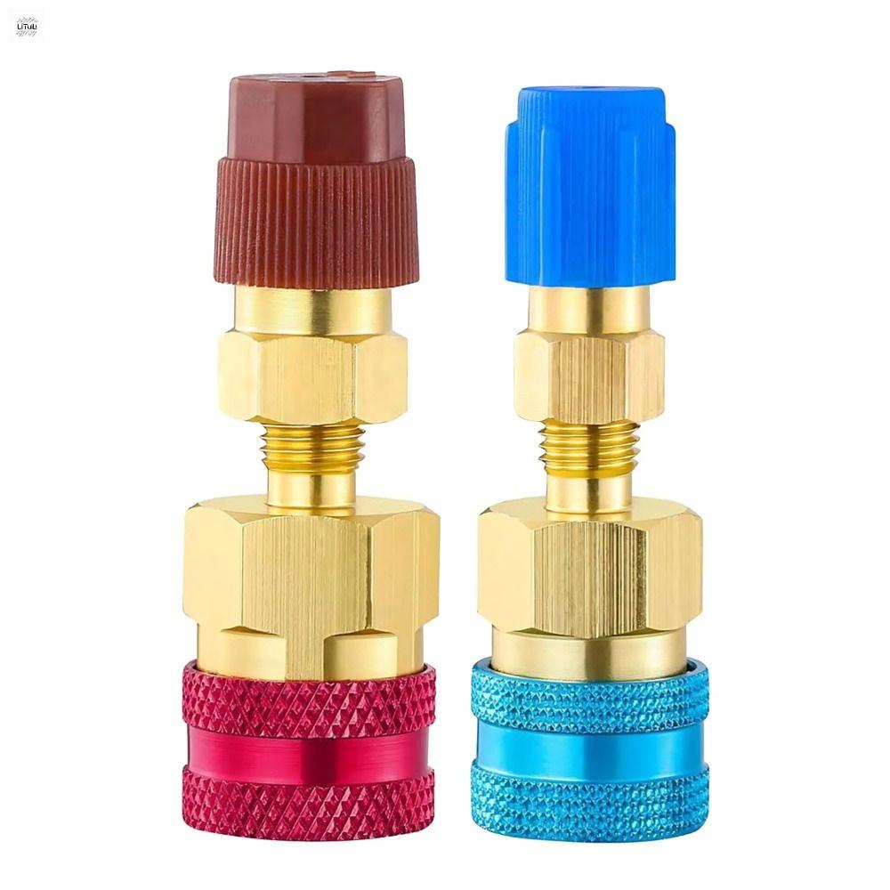 LITUILI 1/2Pcs Cạnh cao và cạnh thấp Bộ chuyển đổi nhanh R1234YF Ngăn chặn rò rỉ Tự động tắt Đầu nối ống AC Dụng cụ sửa chữa ô tô Đa chức năng Bộ kết nối nhanh chất làm lạnh R1234YF đến R134A