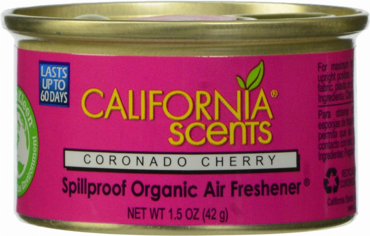 Car Scents air-fresheners display, 12 pcs - Coronado cherry Air fresheners  made from 100% fine organic essences and packaged in recyclable aluminum