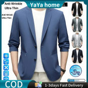 Men's Ice Silk Suit Jacket for Formal Occasions - 