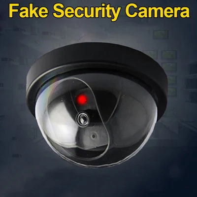 【High Quality】Eveny Fake Surveillance Camera CCTV Dome Fake Camera, Flashing Red LED Light, Suitable For Indoor And Outdoor Use Simulation Dummy Camera