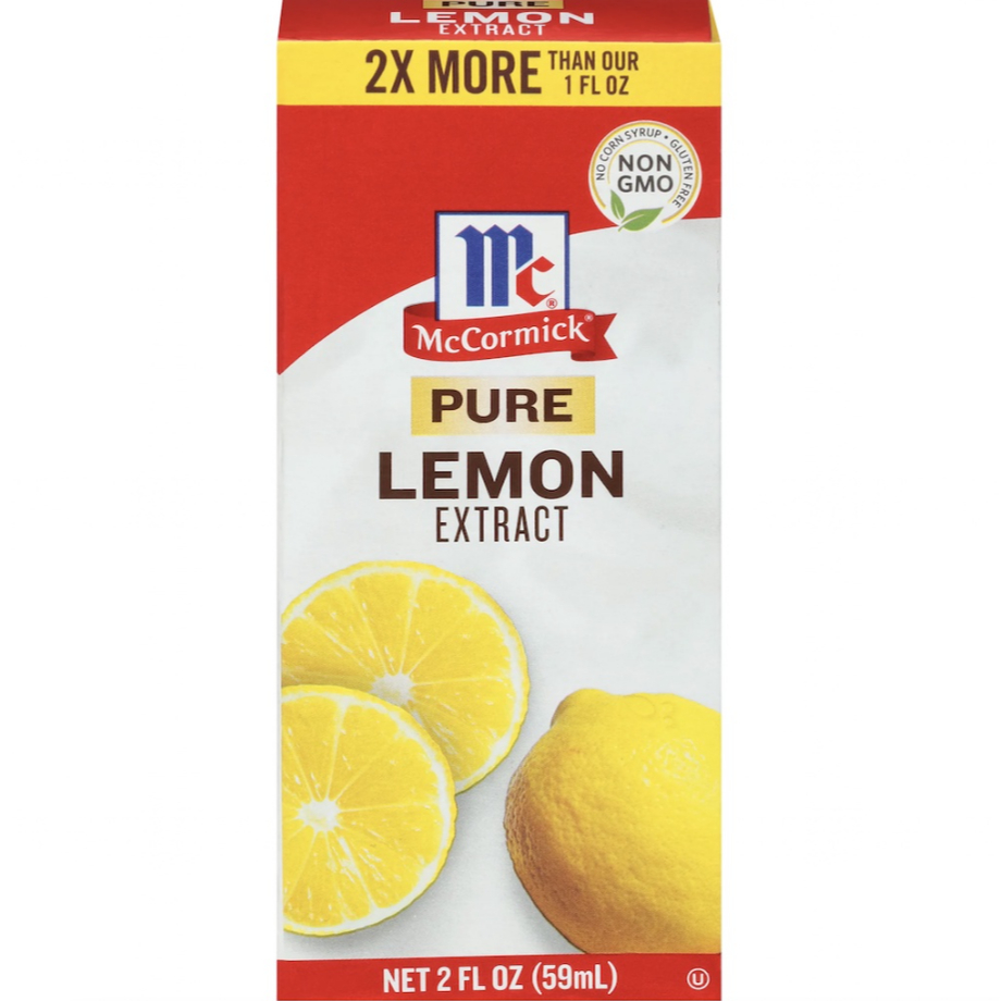 TINH CHẤT CHANH TỰ NHIÊN Non-GMO McCormick Pure Lemon Extract, KHÔNG PHẨM MÀU - HƯƠNG 59ml (2 oz) - - Hương vị chanh tươi mát, sử dụng trong chế biến thực phẩm: làm kem, nướng bánh, pha chế các món thức uống cocktail, smoothies, nước chanh,...
