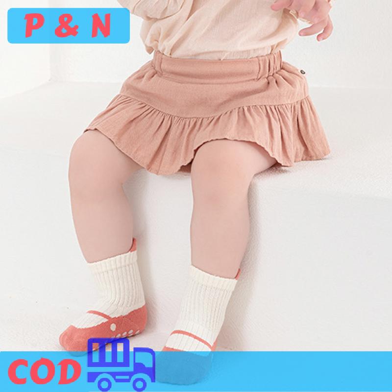 P&N 1 cặp mùa xuân bé nhà Toddler sàn vớ 0-5y trẻ em không trượt vớ cho cô gái bé trai cotton không xương thời trang trẻ em vớ