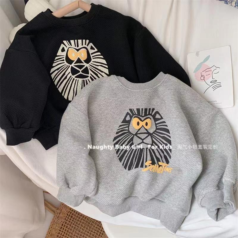 1-5-9 Years Old Baby Boys Long Sleeves Cartoon Sweater Pullover Round Neck