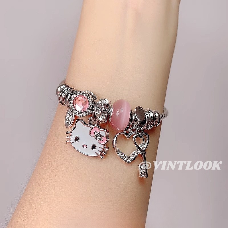 VINTLOOK Bracelet kt cat bracelet female y2K millennial babes hello kitty cute cartoon bracelet girlfriend bracelet - ยี่ห้อ VINTLOOK ราคา 60 บาท*ส่งฟรี