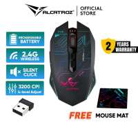 Alcatroz X-Craft Air Ultra Silent Wireless Gaming Mouse | 3200 CPI | Pulsating Effects