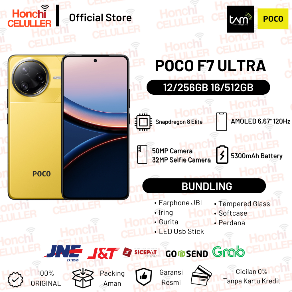 Xiaomi POCO F7 Ultra 12/256GB 16/512GB | Snapdragon 8 Elite VisionBoost D7 | Wireless Charge Garansi Resmi Harga 9,999,000 rupiah*Gratis Ongkir