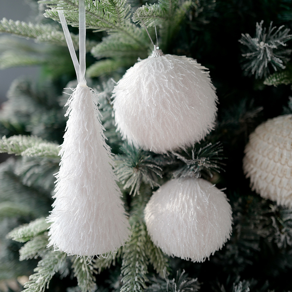 Styled Christmas Decorative Pendant White Hanging Pendant Lightweight Foam Christmas Ball for Home Holiday Indoor Party Family Gift Seasonal