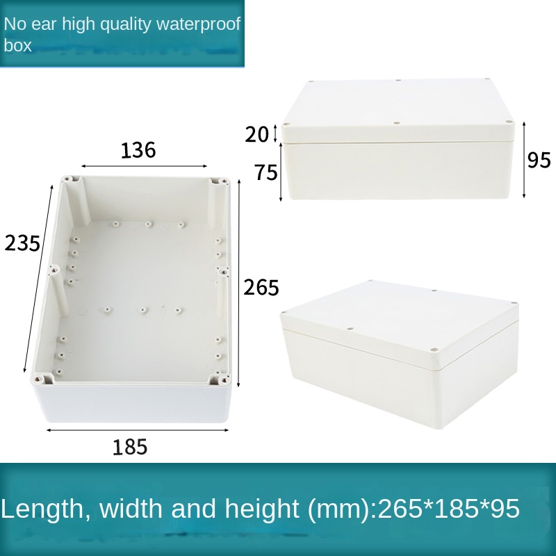 Vỏ Nhựa Chống Nước 265x185x95 mm | Kehua F-type Xám Công Nghiệp IP65 Hộp Tủ Điều Khiển Tự Động Hóa Công Nghiệp