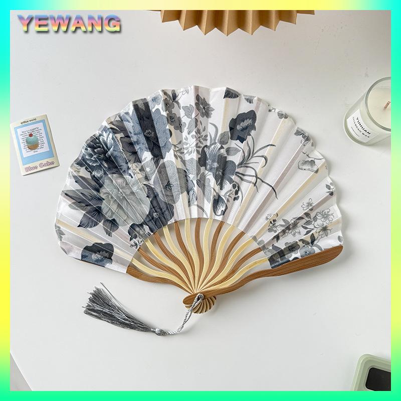 YEWANG Trung Quốc Nhật Bản phong cách quạt lụa gấp Quạt đám cưới fan hâm mộ nghệ thuật Quà Tặng khiêu vũ tay fan hâm mộ cổ điển tre gấp tay cầm hoa fan hâm mộ - 8