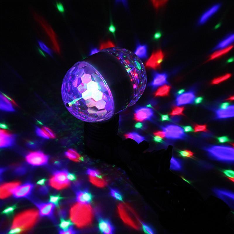 Đèn Vũ Trường Xoay 2 Cầu, Đèn LED xoay vũ trường sân khấu mini 7 màu đui E27 2 đầu