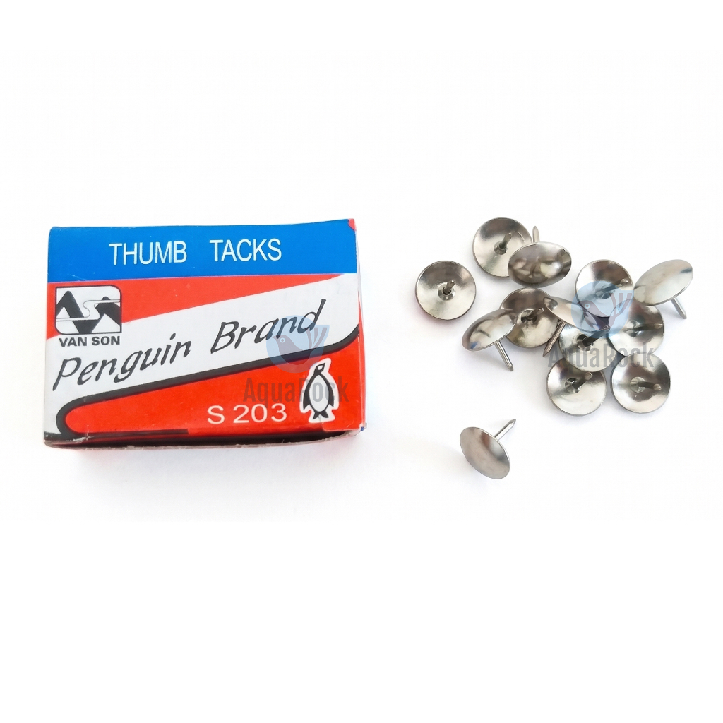 [MUA NHIỀU SIÊU RẺ] Hộp NHỎ 50 cái đinh dù S203 / S-203 thumb tacks dùng ghim bảng bồi, cố định giấy