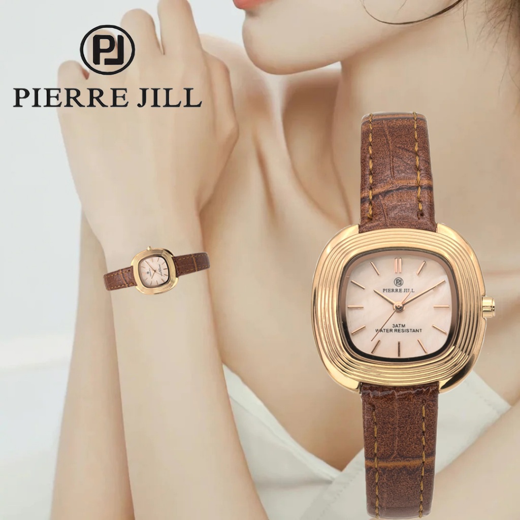 Pierrejill Watch 1808 Women Fashion Elegant Watch Retro Small Square Watch Waterproof Original Quartz Belt Watch Presyo 2,273 Piso*Libreng Shipping