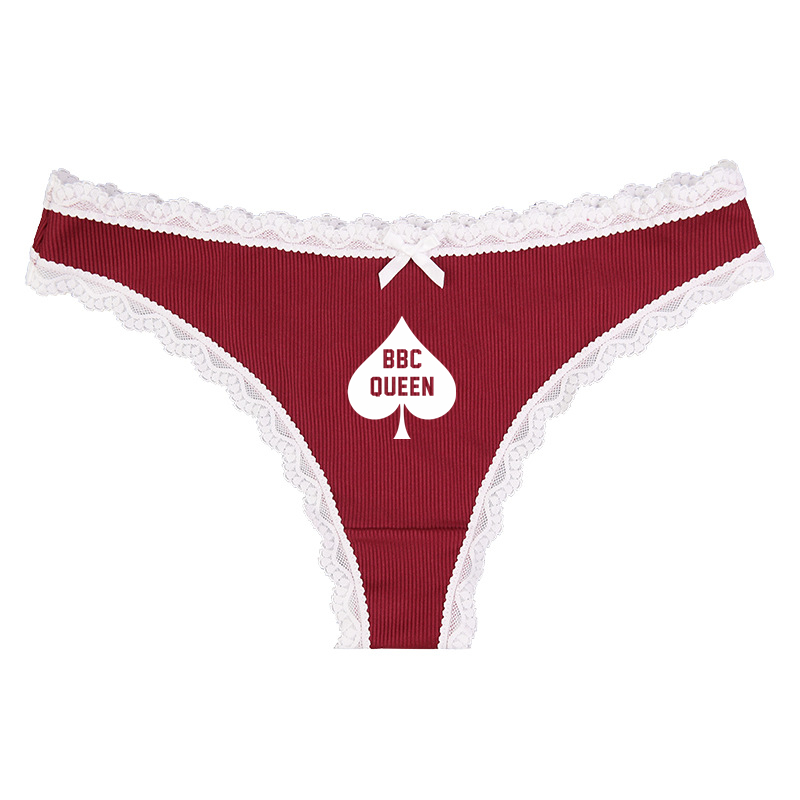 [Wacb] dễ thương NƠ REN nữ hoàng của spades cạp thấp Quần Lót Thời trang Gợi Cảm Quần lót dây nữ đồ 