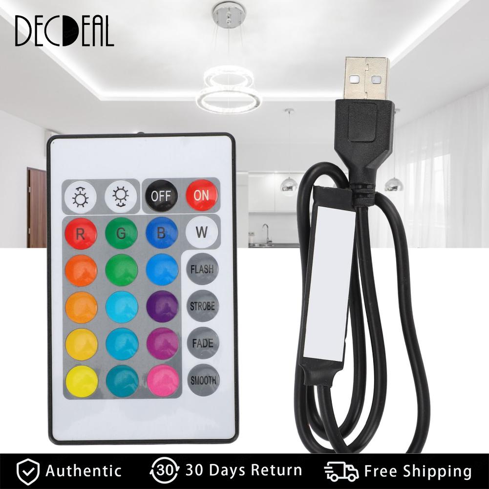 Decdeal Mingzhe 5V USB RGB Light Strip Controller for 4 Pin LED Strip Lights APP Remote Control Party Kit