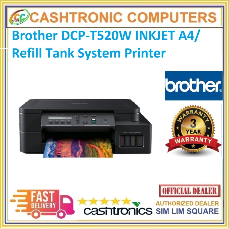 Brother DCP-T520W INKJET A4/ Refill Tank System Printer (Print, Scan, Copy) Singapore
