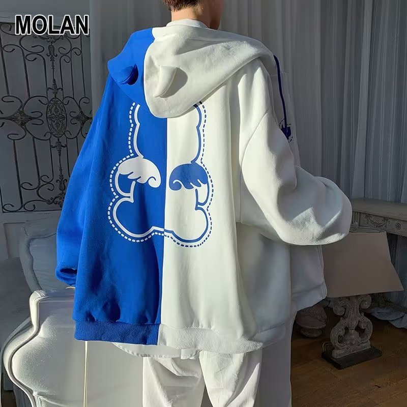 MOLAN Áo khoác hoodie nam áo hoodie nam boy phố Người Đàn Ông Của áo khoác có mũ trùm đầu mới Hợp Thời Trang Lười Biếng Tiêu Chuẩn màu trơn Thanh Niên Pop Áo Cho áo khoác ngoài mùa thu Hợp Thời Trang Dài Tay Áo Áo