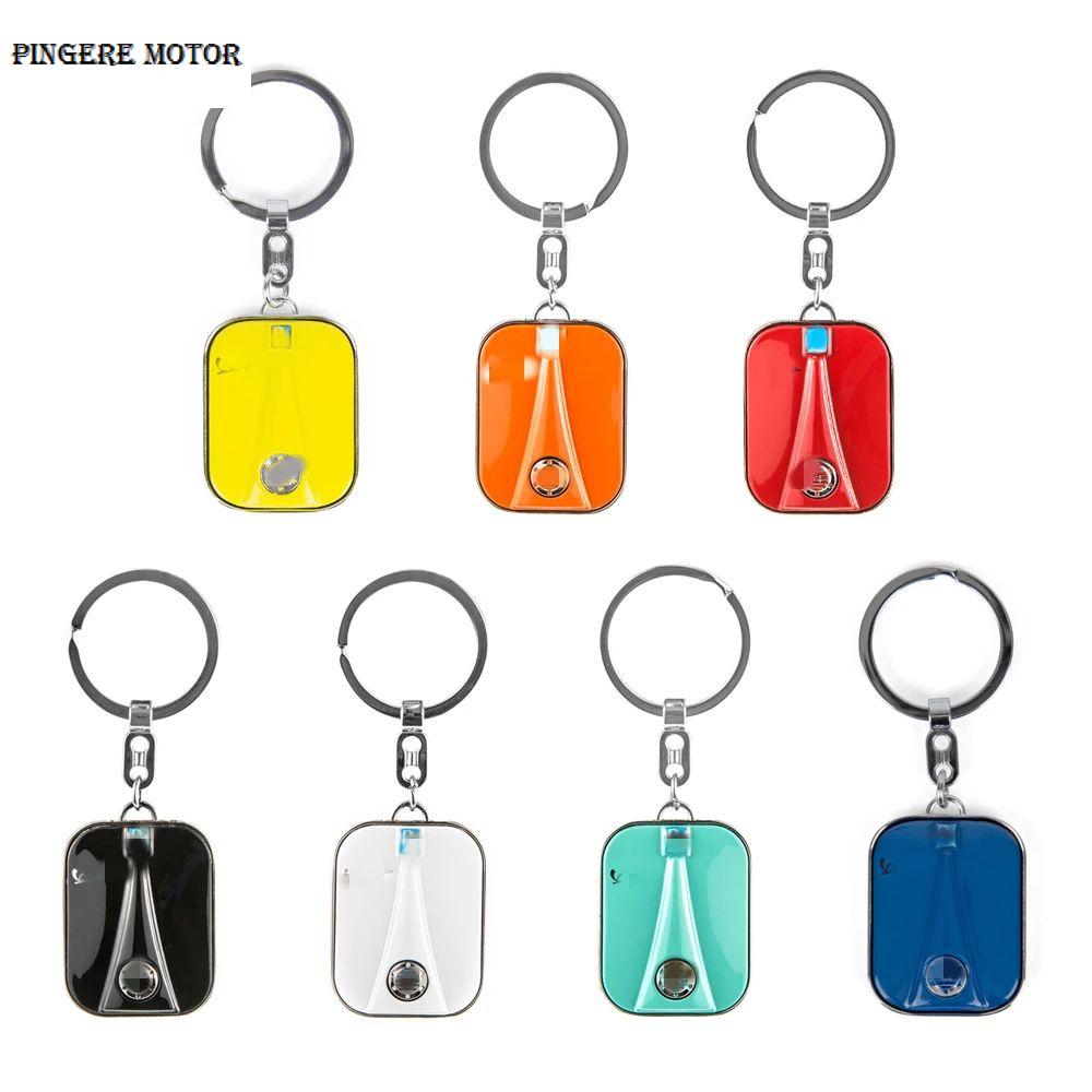 PINGERE Xe máy Phụ Kiện Đối với Vespa PRIMAVERA Móc chìa khóa Chrome Keychain Đối với VESPA GTS Cho Piaggio Vespa Scooter Móc Chìa Khóa Xe máy Keyring VESPA Keychain