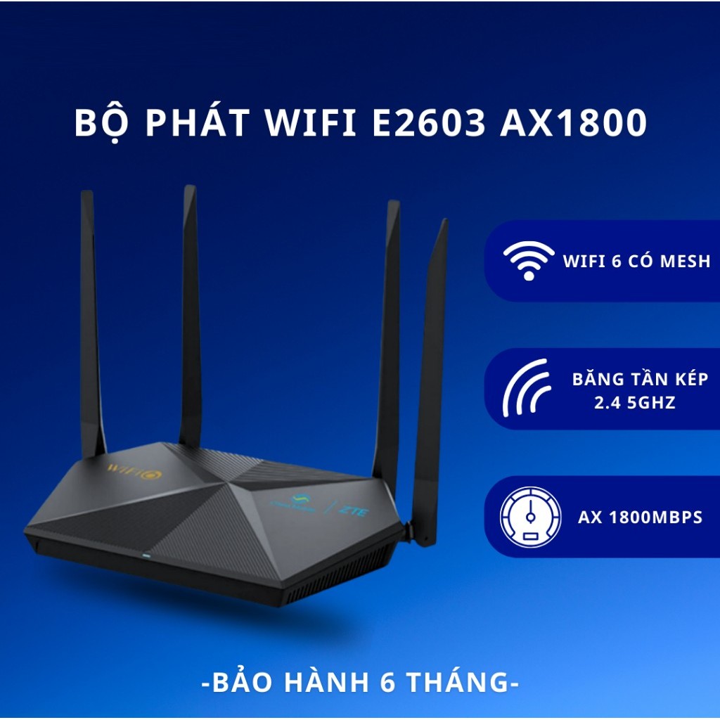 Bộ phát wifi Router wifi ZTE E2615 / E2603 / E1600 zxhn E2615wifi 6có meshax1800  ( Qua sử dụng )- H