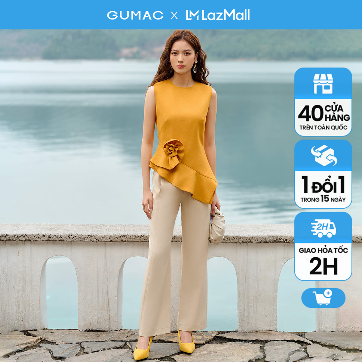 Quần tây kiểu rã dọc thời trang GUMAC QE04052