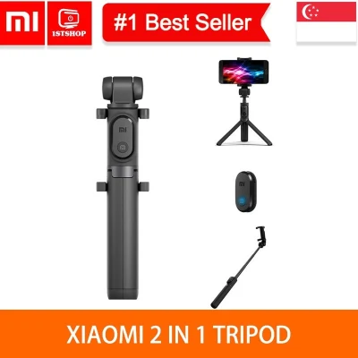 💖Xiaomi 2 in 1 Tripod💖 Xiaomi Foldable Handheld Mini Tripod Monopod Phone Selfie Stick Bluetooth Wireless Remote Shutt