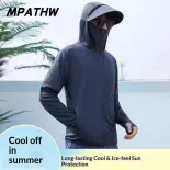 MPATHW  Áo chống nắng nam chất liệu ice silk mới nhất 2026, chống tia UV, thoáng khí, phù hợp đi ngoài trời và câu cá, che kín mặt