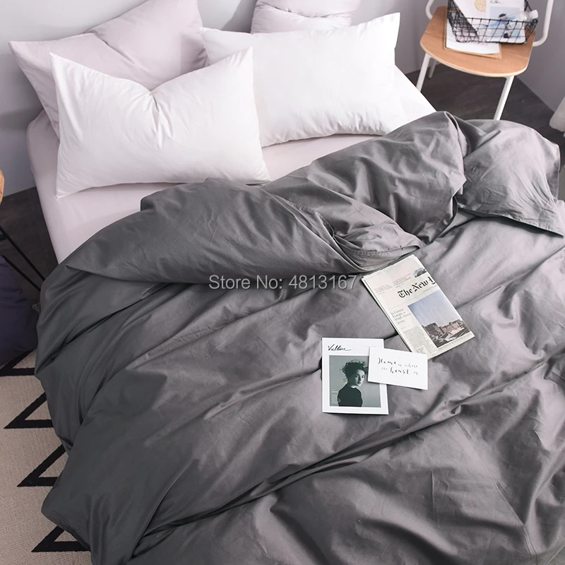 （quality goods） Egyptian Cotton Luxury Duvet Cover Bed Comforter/Quilt Cover Case Bedclothes King Queen Single Double Solid Color White Gray Red ราคา  5,698 บาท*ส่งฟรี