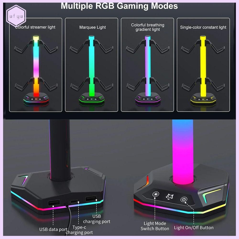 WFYW Chống trượt Giá đỡ tai nghe Đa năng Đèn RGB Giá đỡ tay cầm chơi game Di động Truyền dữ liệu Chân đế điều khiển Bảng điều khiển Cho Playstation5/Ps5