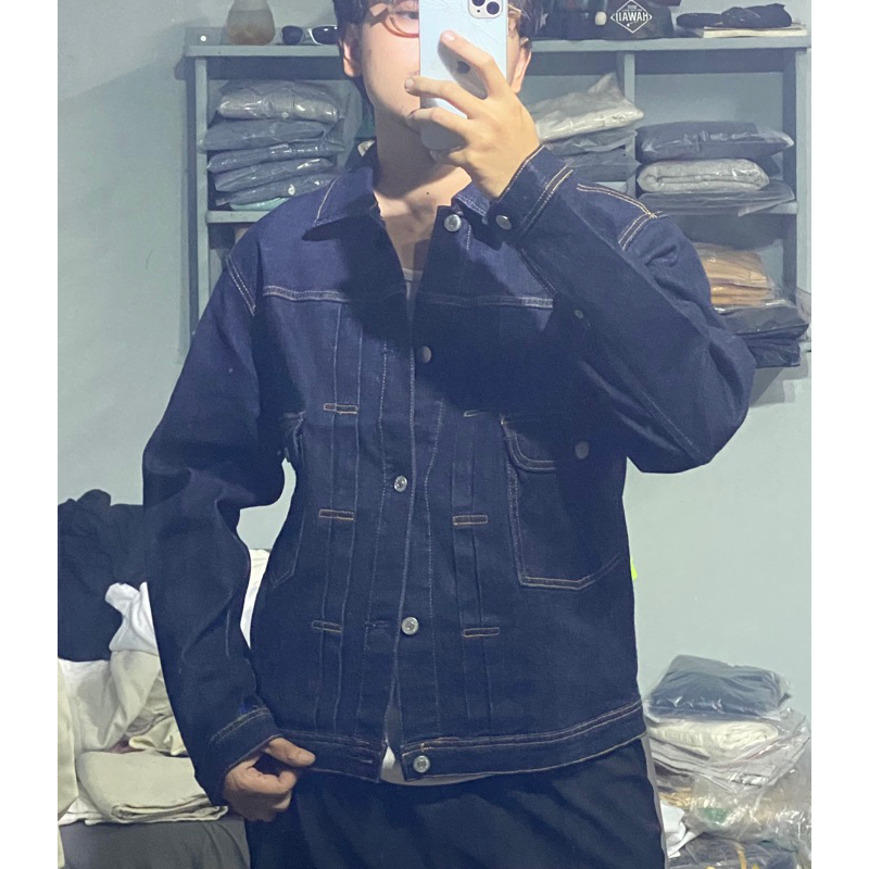 Quảng Đông C♢Áo ́ ́    Edwin Nhật Chính hãng(Edwin Denim Jacket) Mid Blue- Deep blue3/21