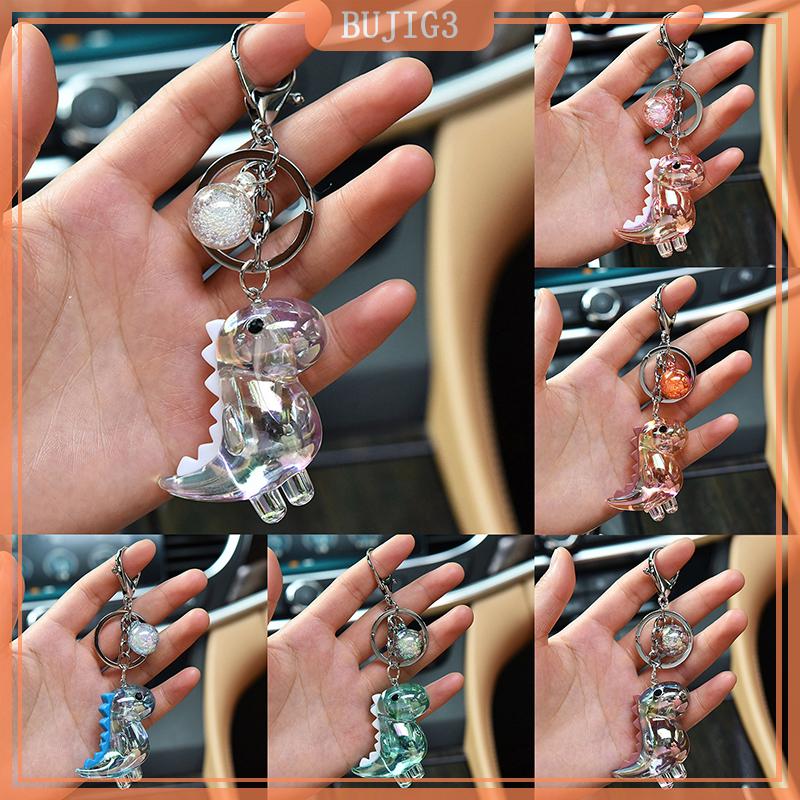 【BUJIG3】 Dễ thương phim hoạt hình khủng long Móc chìa khóa phụ kiện chất lượng cao Acrylic động vật Mặt dây chuyền vòng chìa khóa đồ trang sức quà tặng cho phụ nữ người đàn ông