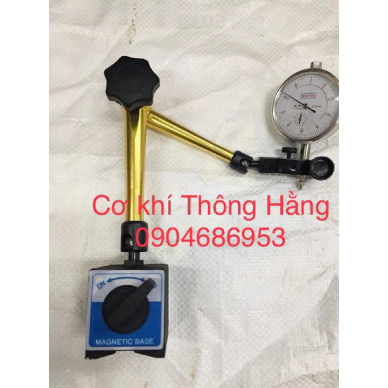 Bộ đế từ + đồng hồ so 0-10mm độ chính xác cao ,có khớp xoay 360 độ, hàng đài loan. bán cả bộ