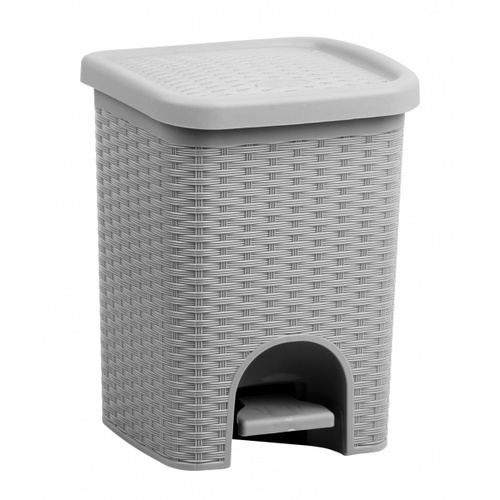 Global House ICLEAN ถังขยะเหยียบเหลี่ยมลายสาน 10 ลิตร ขนาด 24.5x24.5x32ซม. รุ่น TG54603 สีเทา รับประกันของเเท้! ราคา 259 บาท*ส่งฟรี