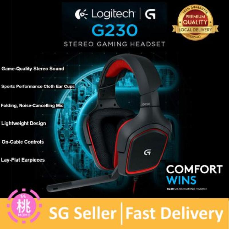 Logitech G230 Stereo Gaming Headset – On-Cable Controls – Surround Sound Audio – Sports-Performance Ear Pads – Rotating Ear Cups – Light Weight Design Singapore
