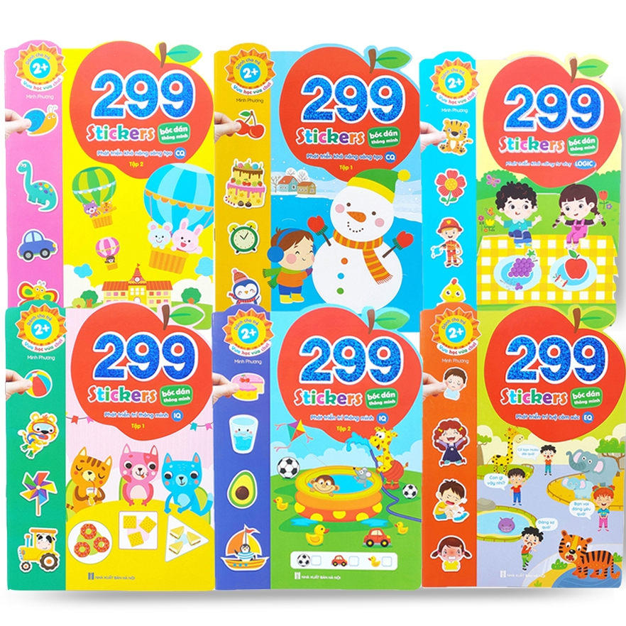 Sách - 365 Sticker Bóc Dán Thông Minh Iq Eq Cq Bộ 6 Cuốn