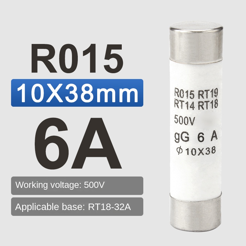 Cầu Chì Gốm 6A | RO15 RT18 RT14 - Lõi Cầu Chì 1A-32A, Kích Thước 10x38mm