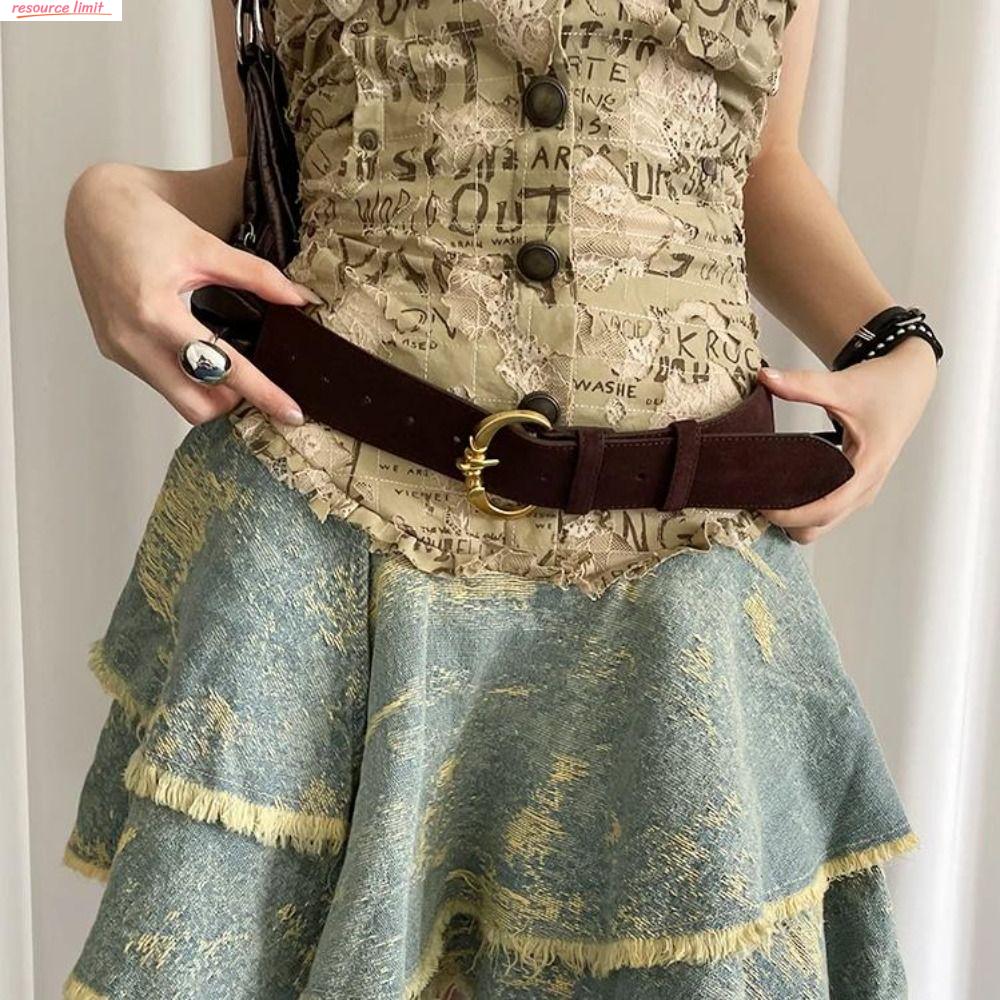 RESOURCE LIMIT วินเทจ สายรัดเอวผู้หญิง งานหนัก ปี 2000 สายรัดเอวกว้าง ชาวอเมริกัน โกธิค ชุดเดรส กางเกงยีนส์ เข็มขัด แฟชั่นสตรีท ราคา 294 บาท*ส่งฟรี