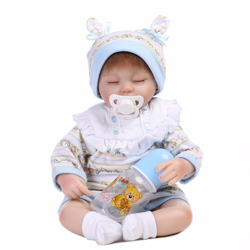 {Sale 80% Còn 299k} Búp Bê Tái Sinh Thân Gòn Mềm Mại Em Bé Ngủ Đông NPK 16 inch 40 cm Reborn Vinyl Doll PVN4371