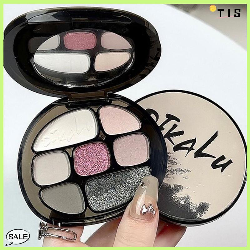 Follow Get New【TIS】 Dikalu Khói Màu Hồng Eyeshadow Palette Matte Pearlescent 8 Màu Sắc Bóng Mắt Mát Đêm Đen Tím Nâu Long Lanh Mắt Mỹ Phẩm