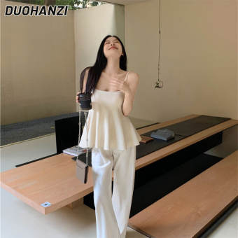 Duohanzi Tính Khí phong cách Hàn Quốc Đai Quần Chữ Y gợi cảm Cho Phụ Nữ Mùa Thu đồ mặc ngoài Mới Hot Cô Gái Kỳ Nghỉ Phong Cách Vest áo sát nách Sang Trọng