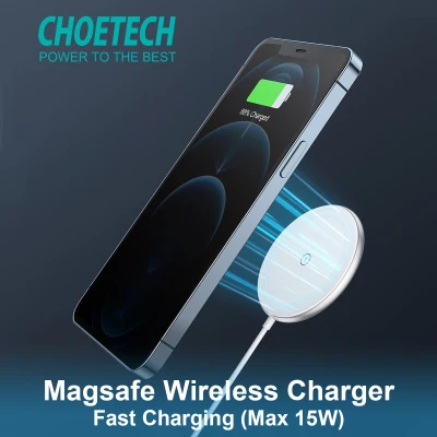 CHOETECH Magsafe Wireless Charger, 15W Fast Wireless Charging Pad, Compatible with iPhone 12/12 mini/12 Pro/12 Pro Max/11/11 Pro/11 Pro Max, Galaxy S20/S10, Airpods and More