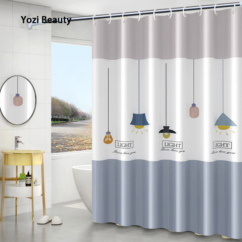 TIANLEYU Chenmi process waterproof shower curtain, anti mold thick bathroom partition wall, non perforated bathroom curtain ราคา 63 บาท*ส่งฟรี